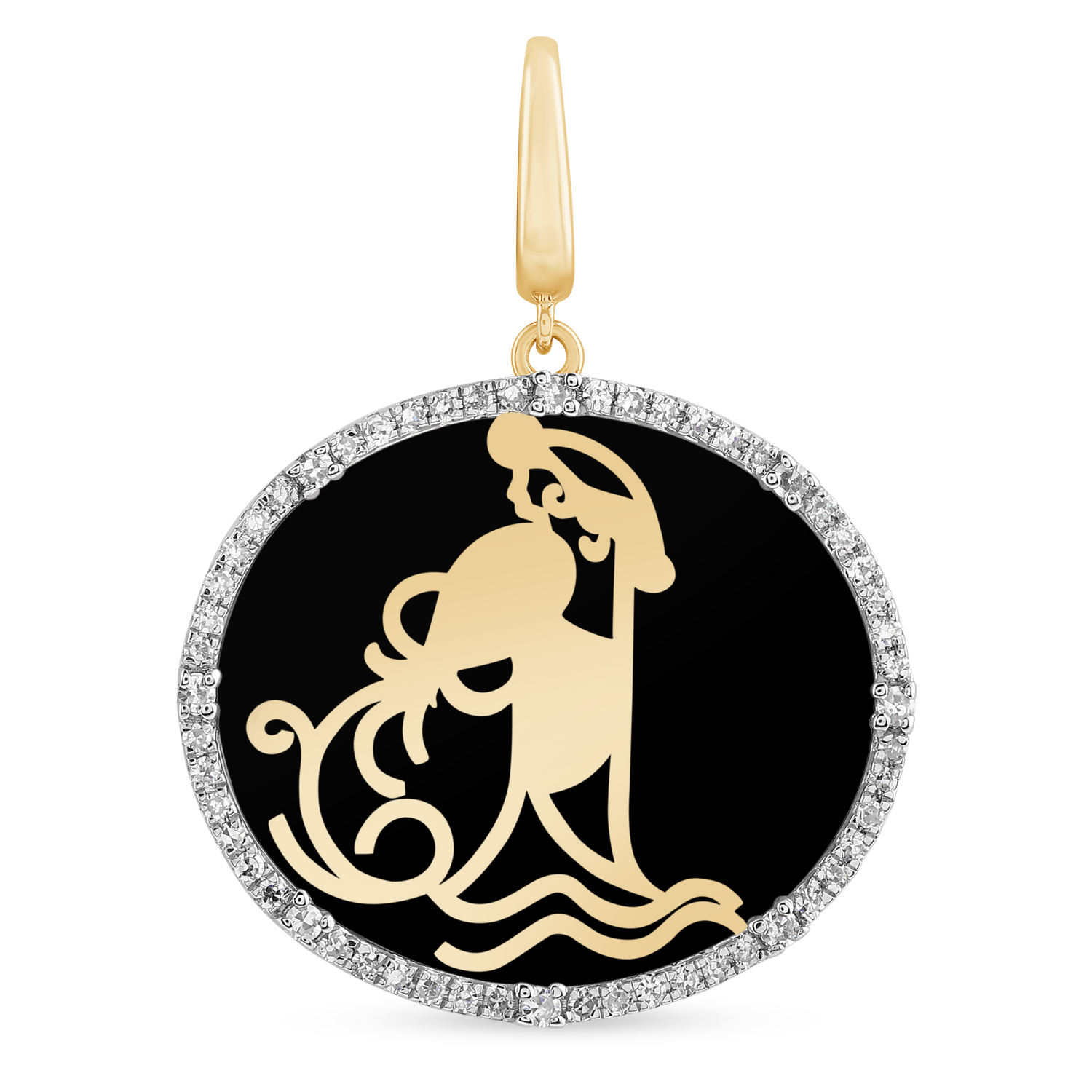 Aquarius Zodiac Symbol Charm