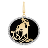 Aquarius Zodiac Symbol Charm