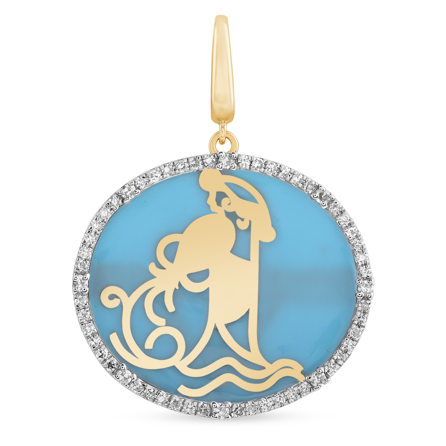 Aquarius Zodiac Symbol Charm