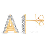 Alphabet Studs -  Yellow Gold