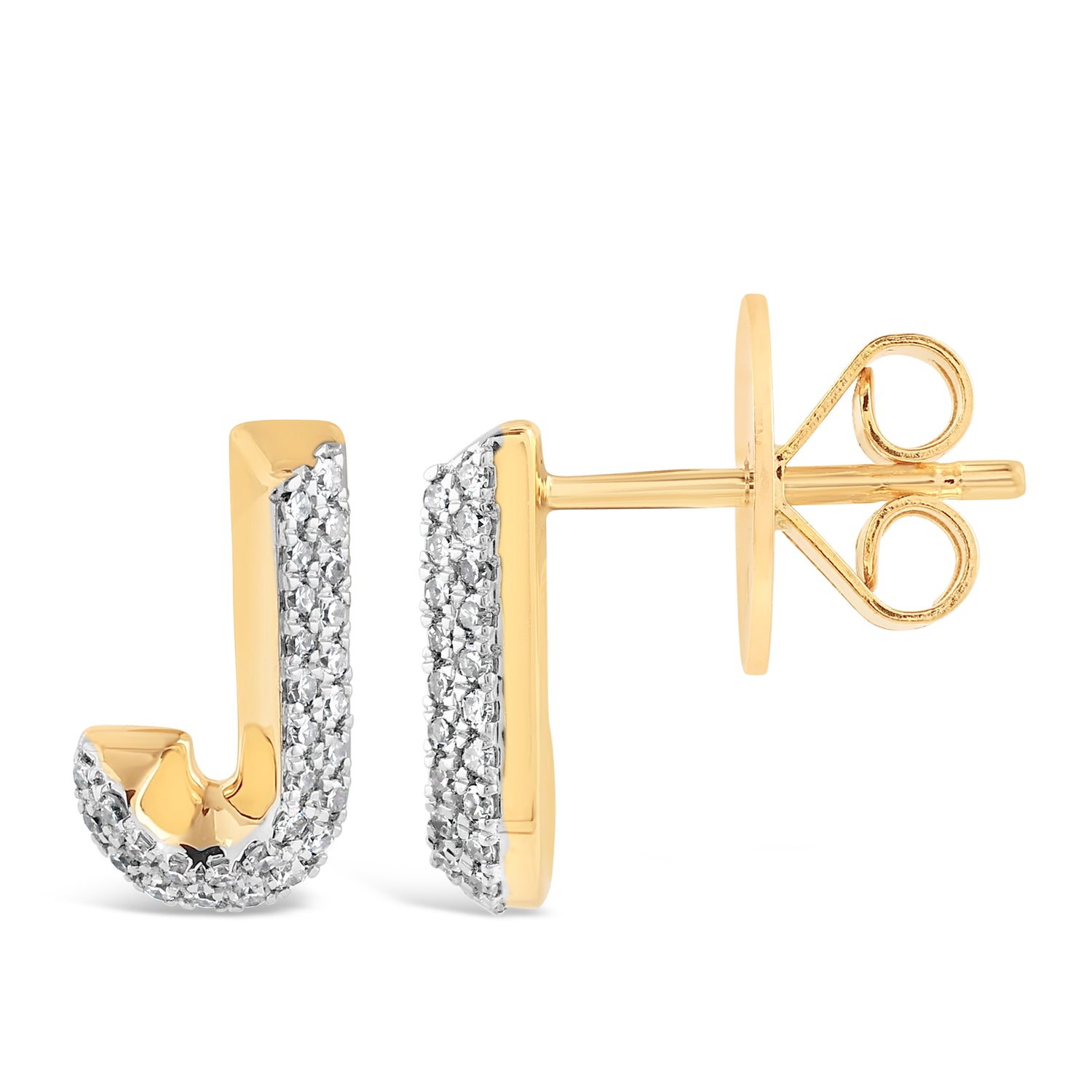 Alphabet Studs -  Yellow Gold