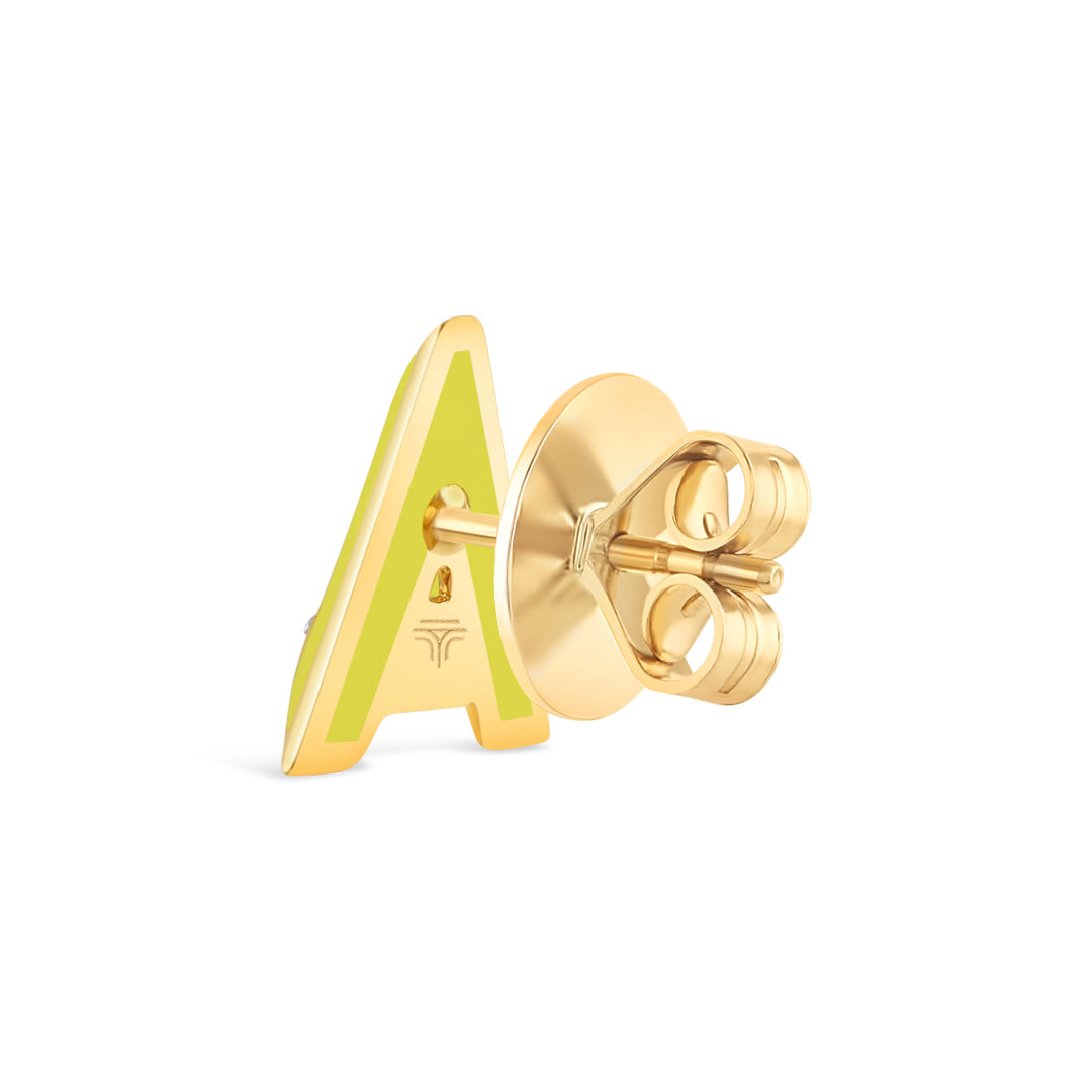 Alphabet Studs -Yellow