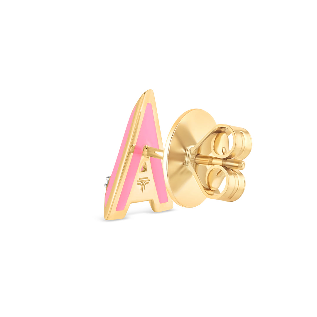 Mini Alphabet Studs - Pink