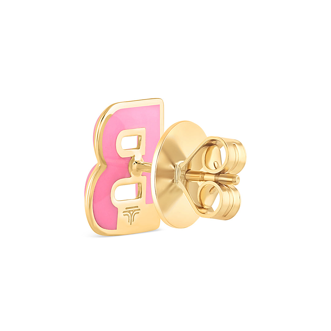 Mini Alphabet Studs - Pink