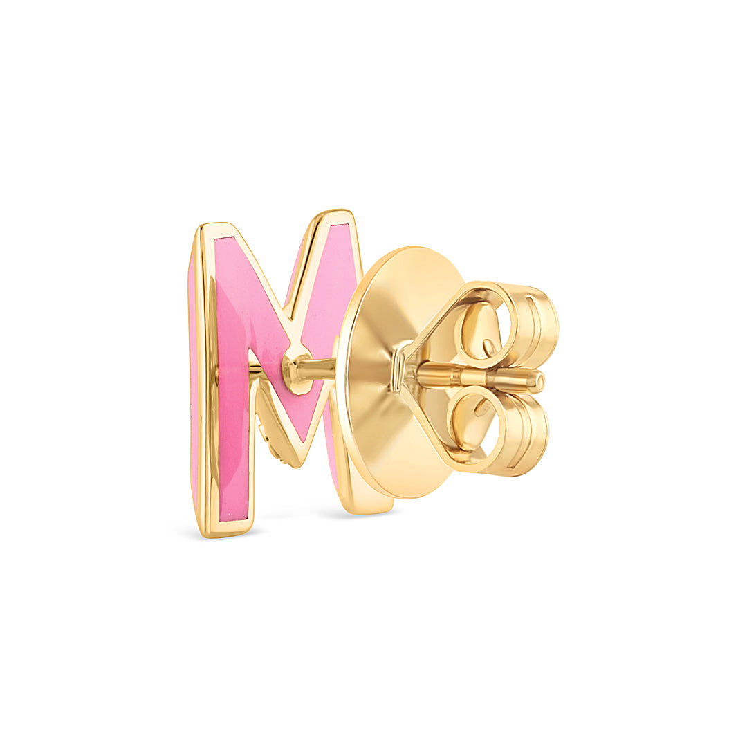 Mini Alphabet Studs - Pink