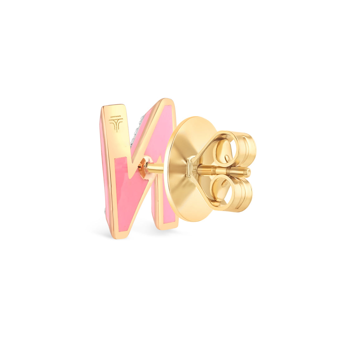 Mini Alphabet Studs - Pink