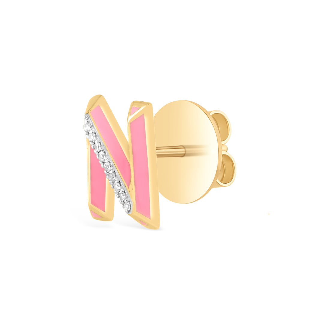 Mini Alphabet Studs - Pink