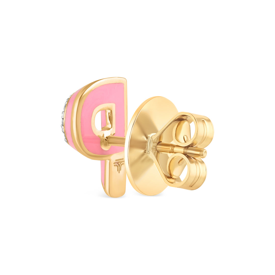 Mini Alphabet Studs - Pink