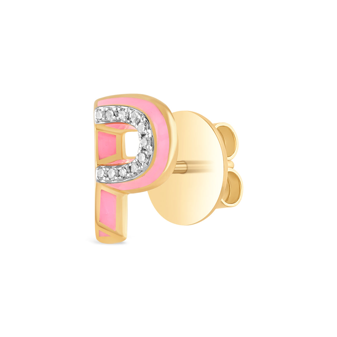 Mini Alphabet Studs - Pink