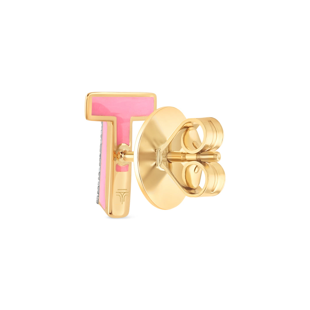 Mini Alphabet Studs - Pink