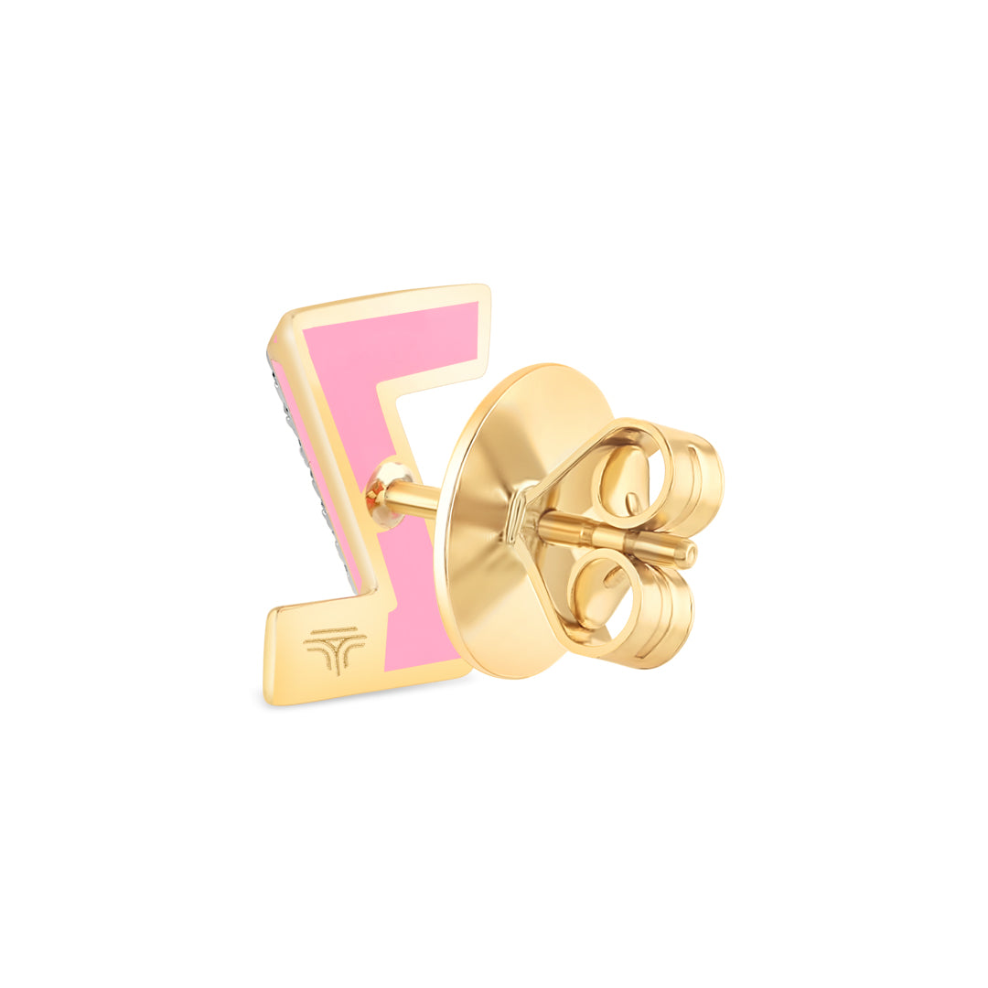 Mini Alphabet Studs - Pink