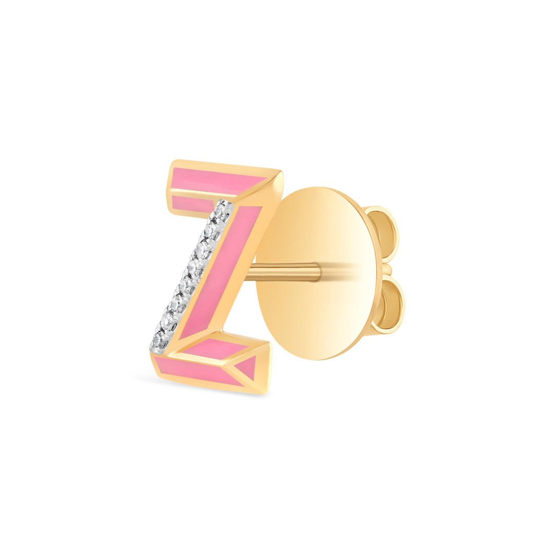 Mini Alphabet Studs - Pink