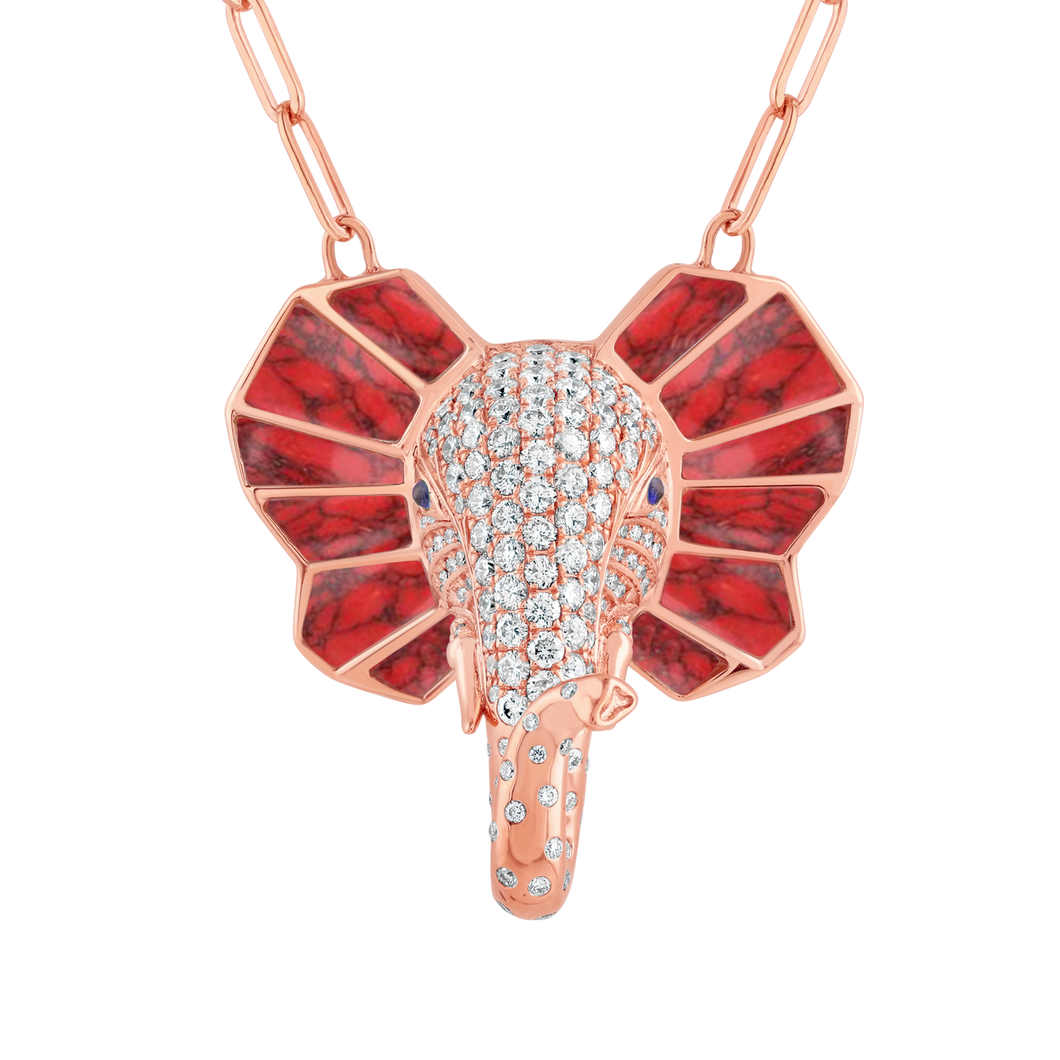 The Tusker Pendant: Red Howlite