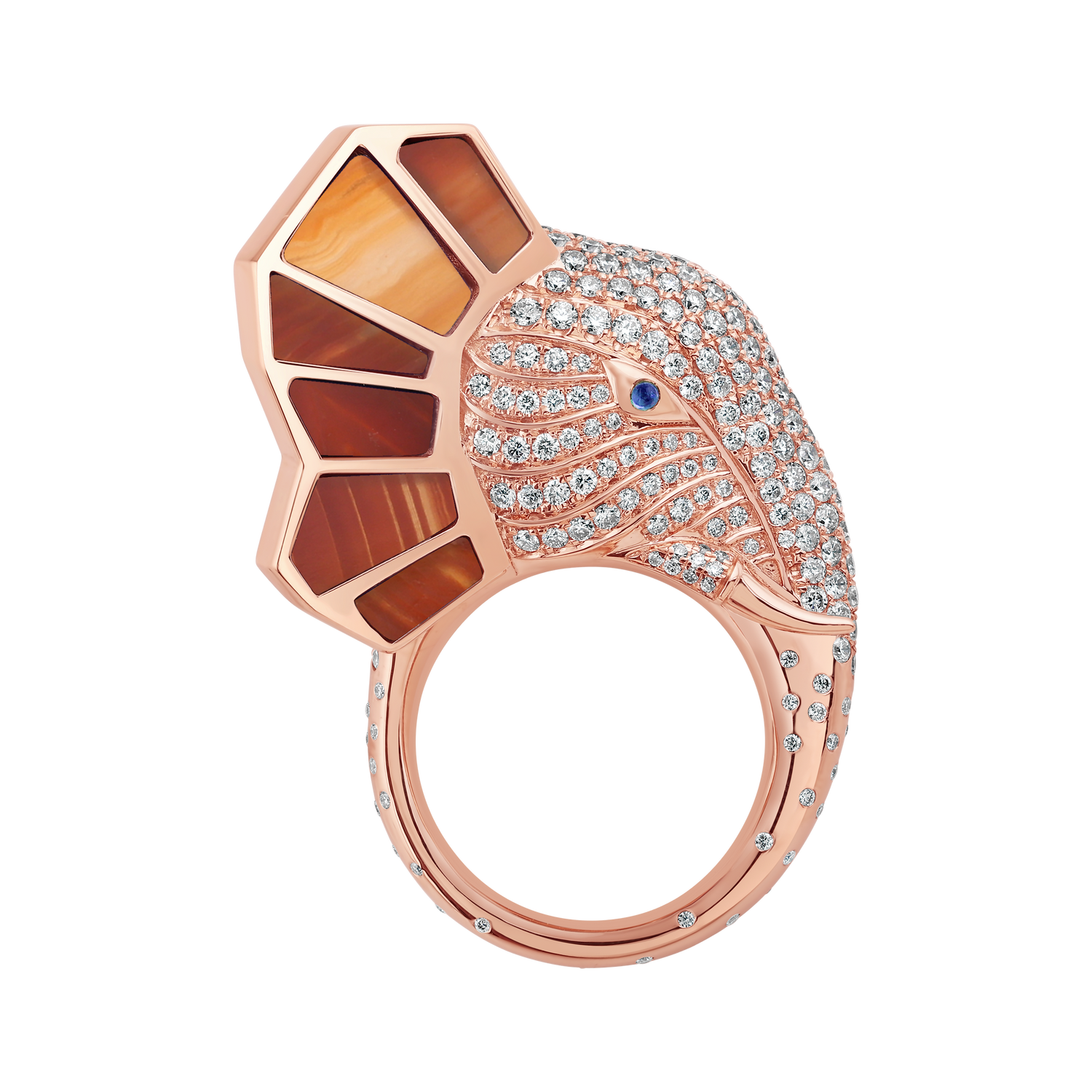 The Tusker Side Profile Ring - Agate