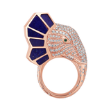 The Tusker Side Profile Ring - Lapiz Lazuli